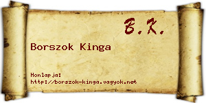 Borszok Kinga névjegykártya